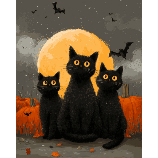 Black trio | Paint by Number-Paint by numbers