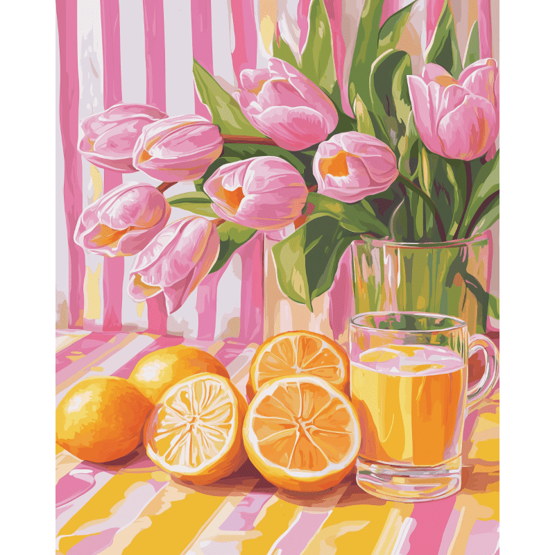 Juicy tulips | Paint by Number-Paint by numbers