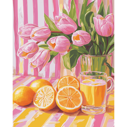 Juicy tulips | Paint by Number-Paint by numbers