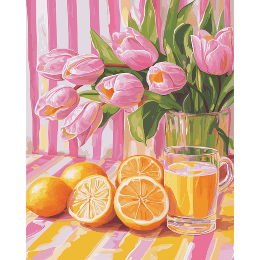 Juicy tulips | Paint by Number-Paint by numbers