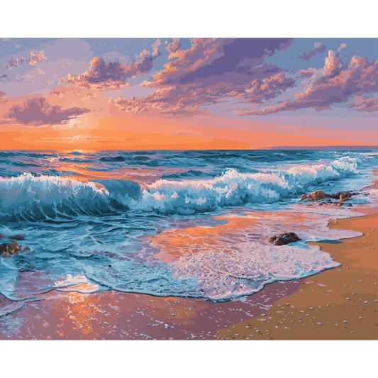 Pink sunset | Paint by Number-Paint by numbers