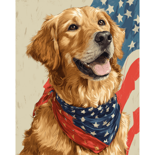 Patriotic dog | Paint by Number