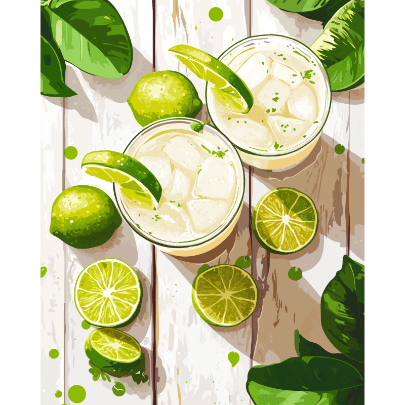 Refreshing Margaritas | Paint by Number-Paint by numbers
