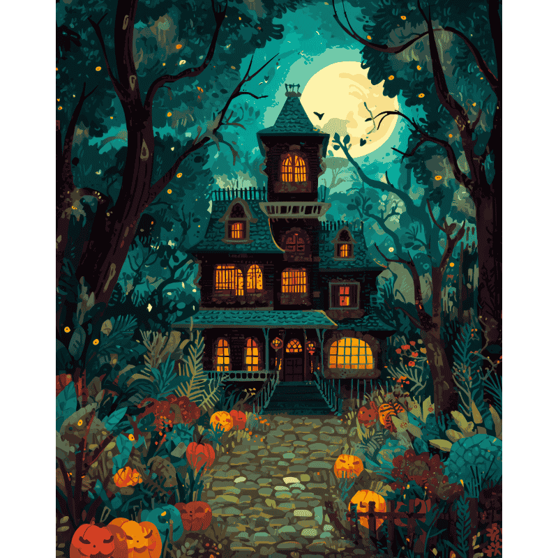 Haunted house | Paint by Number-Paint by numbers