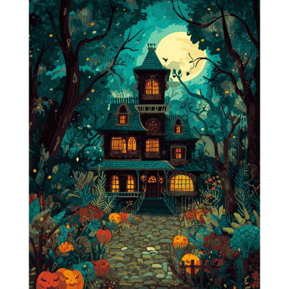 Haunted house | Paint by Number-Paint by numbers