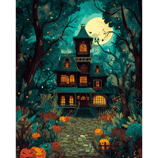Haunted house | Paint by Number-Paint by numbers