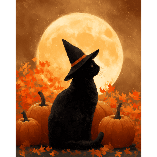 Full moon watcher | Paint by Number-Paint by numbers