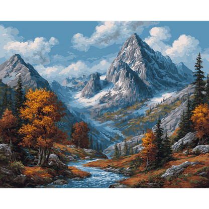 Autumn Peaks | Paint by Number-Paint by numbers