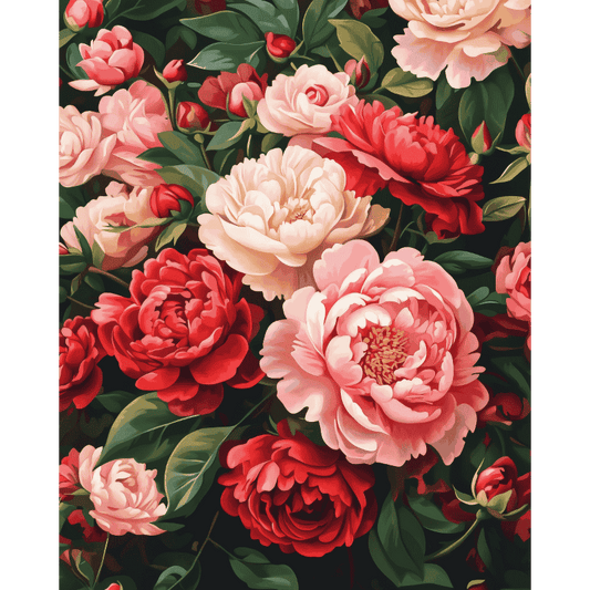 Peonies | Paint by Number-Paint by numbers