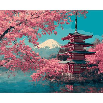Fuji blossoms | Paint by Number-Paint by numbers