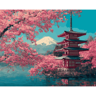 Fuji blossoms | Paint by Number