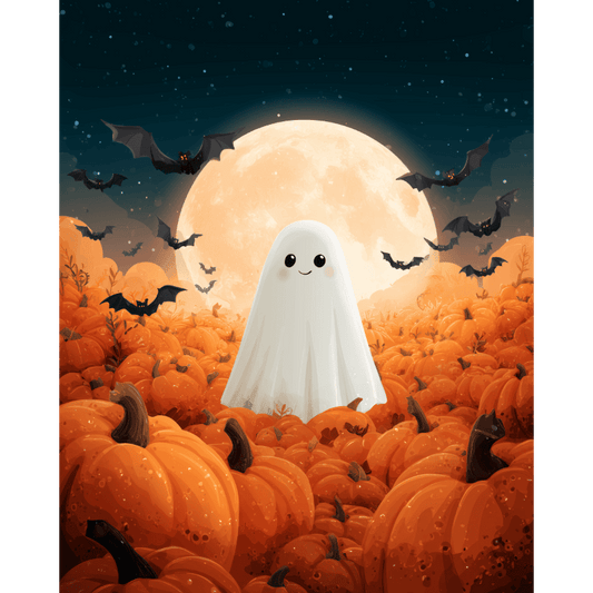 Pumpkin ghost | Paint by Number-Paint by numbers