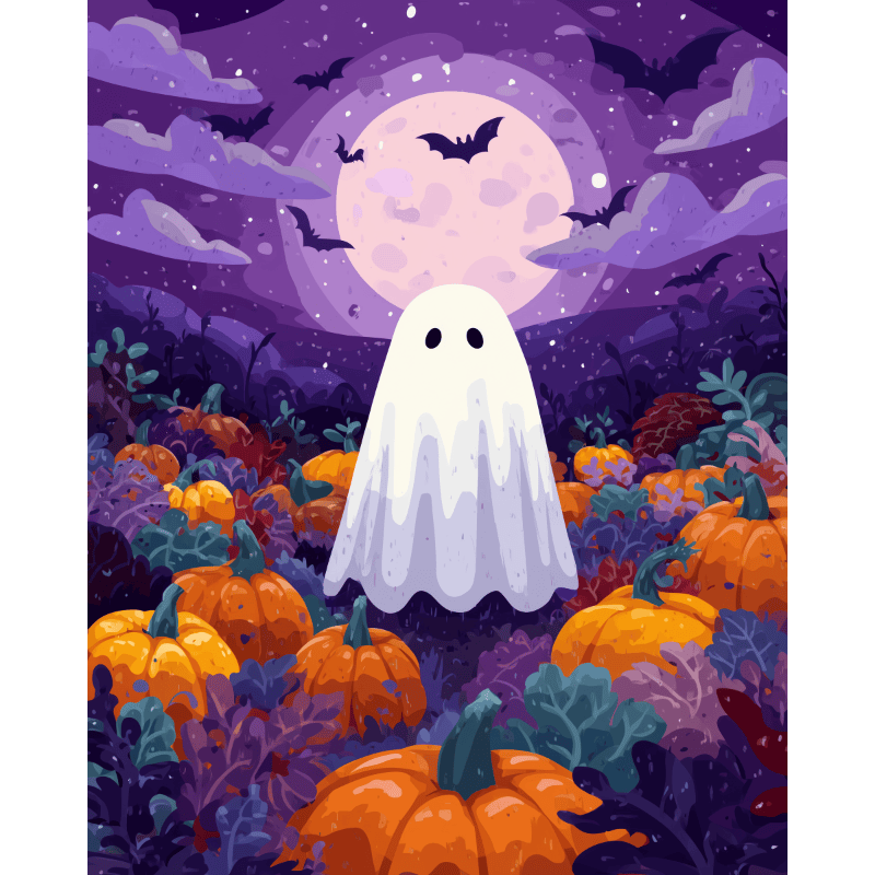 Midnight ghost | Paint by Number-Paint by numbers