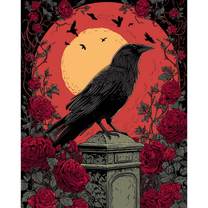 Roses and Ravens | Paint by Number-Paint by numbers