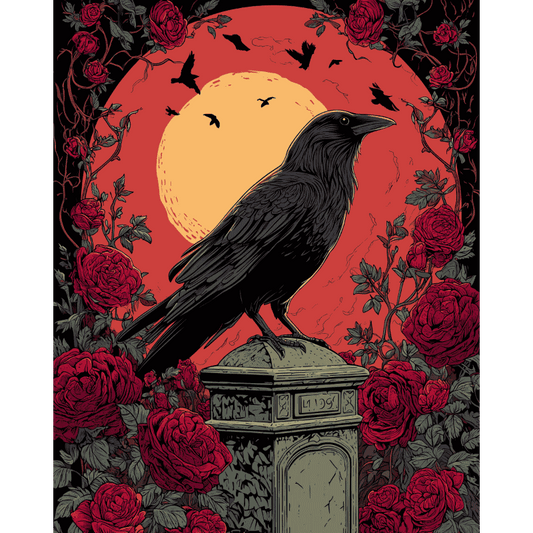 Roses and Ravens | Paint by Number-Paint by numbers