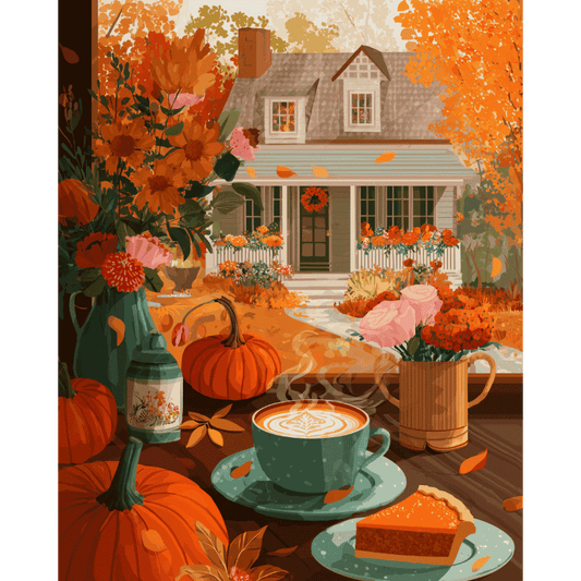 Pumpkins & Pie | Paint by Number-Paint by numbers