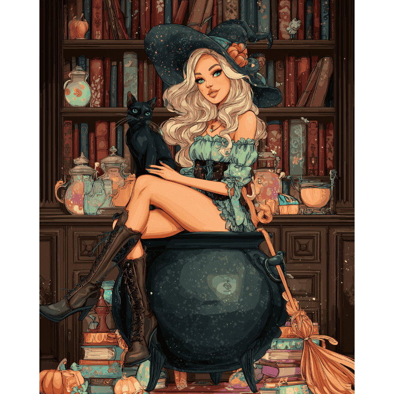 Potion witch | Paint by Number-Paint by numbers