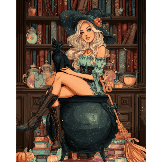 Potion witch | Paint by Number-Paint by numbers