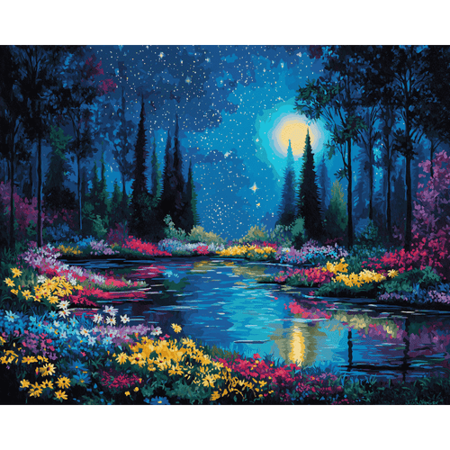 Starry night garden | Paint by Number