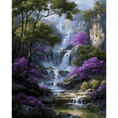 Purple waterfall | Paint by Number-Paint by numbers