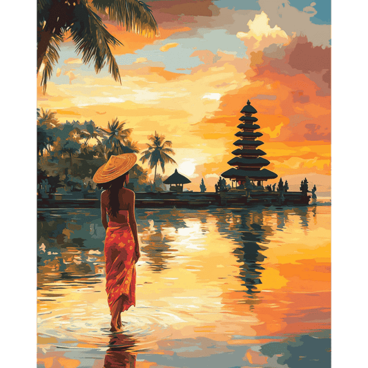 Sunset in Bali | Paint by Number-Paint by numbers