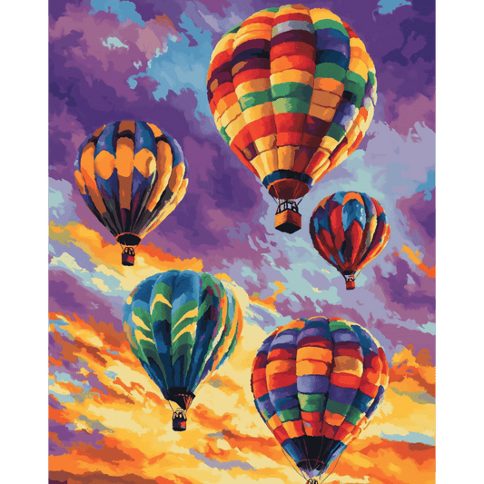 Fargerike luftballonger | Maleri etter tall - Maleri etter tall