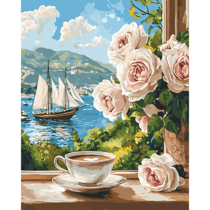 Coffee at the Window | Paint by Number-Paint by numbers