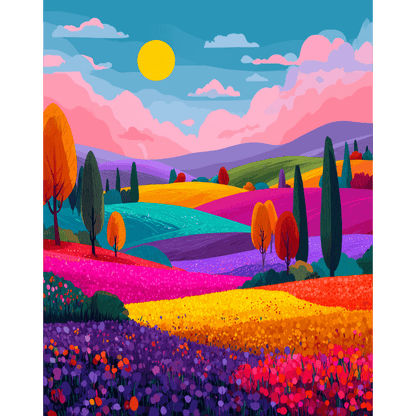 Vibrant landscape 2.0 | Paint by Number-Paint by numbers