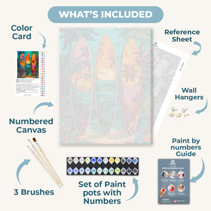 Colorful surfboards | Paint by Number