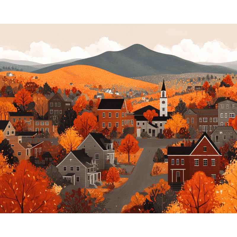Autumn Hills | Paint by Number-Paint by numbers
