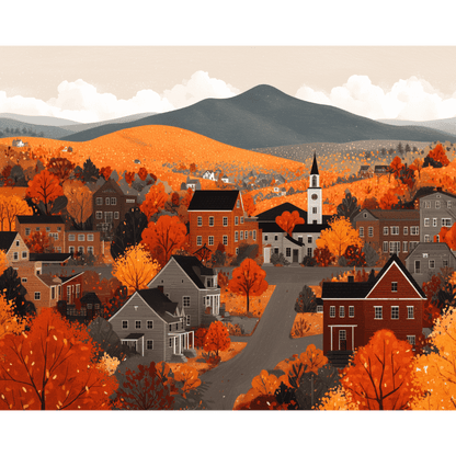 Autumn Hills | Paint by Number-Paint by numbers