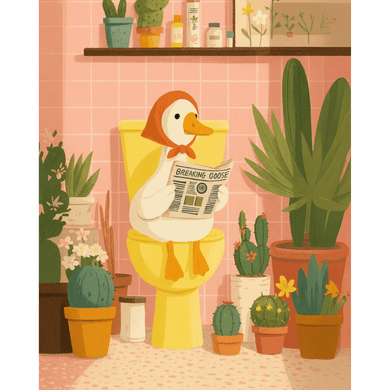 The White Goose on the Toilet | Paint by Number