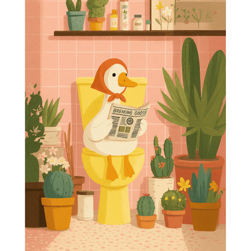 The White Goose on the Toilet | Paint by Number