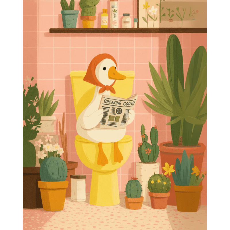 The White Goose on the Toilet | Paint by Number