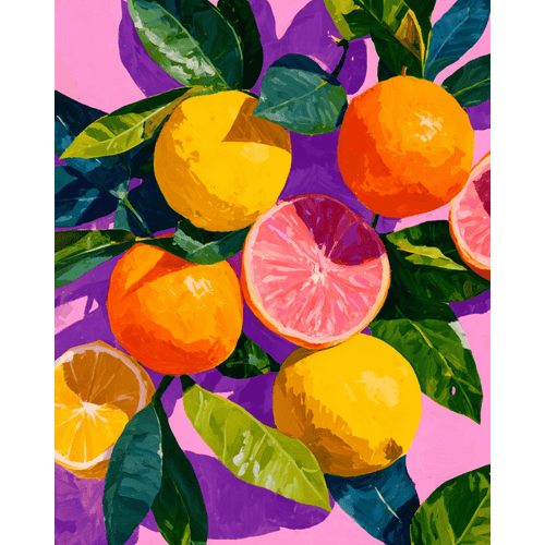 Colorful Citrus Fruits | Paint by Number