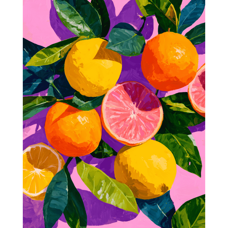 Colorful Citrus Fruits | Paint by Number