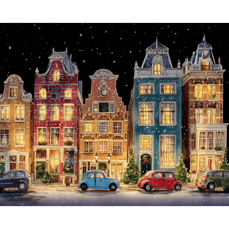 Christmas Eve in Amsterdam | Paint by Number-Paint by numbers