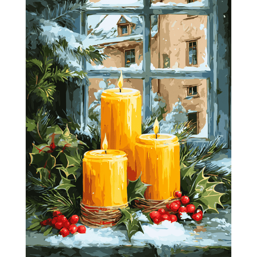 Christmas Candles | Paint by Number