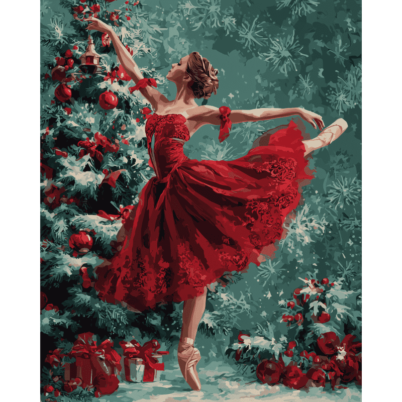 Ballerina in Red | Paint by Number-Paint by numbers