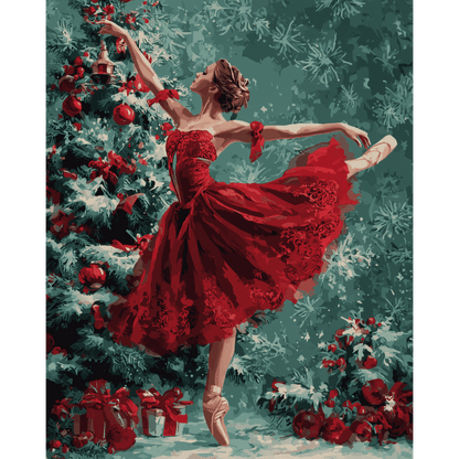 Ballerina in Red | Paint by Number-Paint by numbers