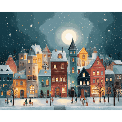 Christmas Town | Paint by Number-Paint by numbers