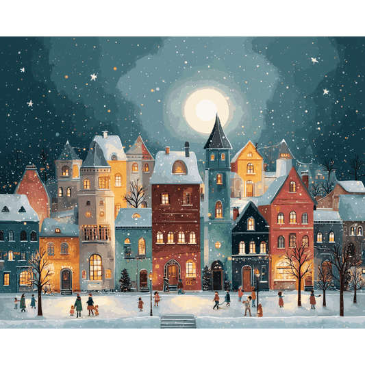 Christmas Town | Paint by Number-Paint by numbers