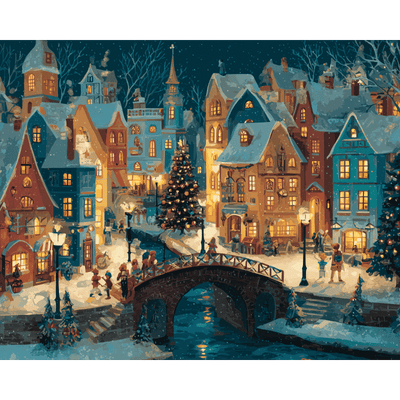 Village Enchanté | Peinture à numéros