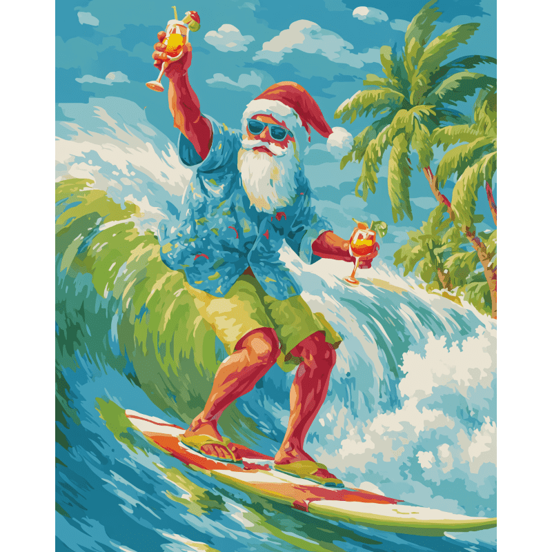 Santa Claus in Australia | Paint by Number-Paint by numbers