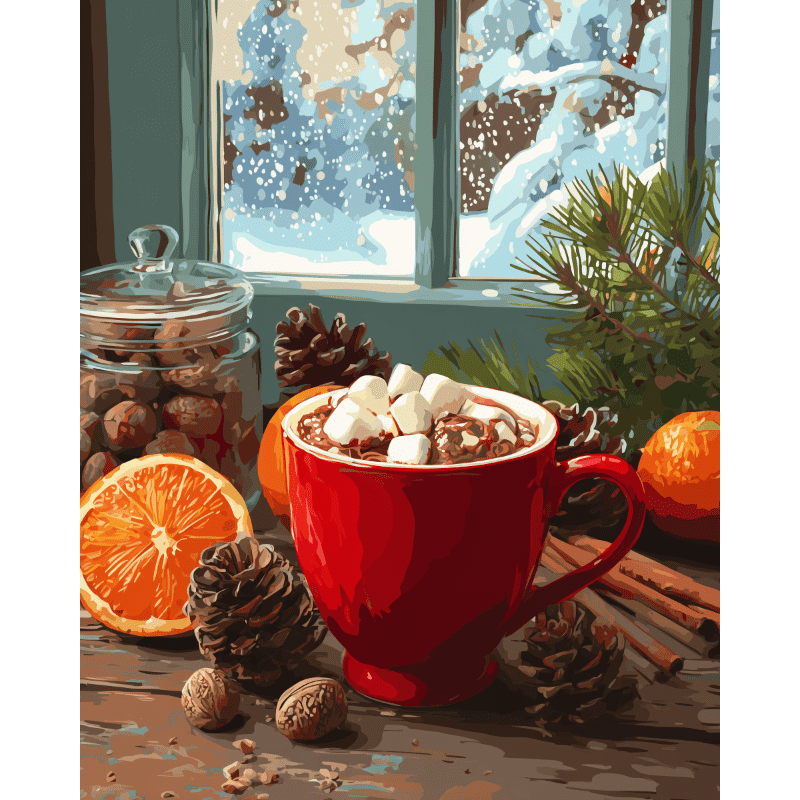 Hot Chocolate Morning | Paint by Number-Paint by numbers