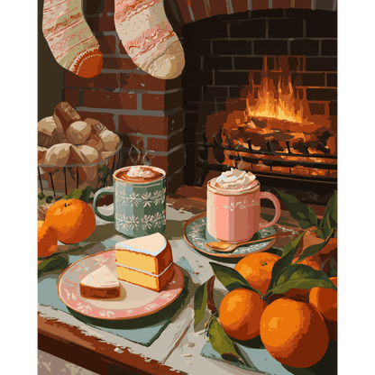 Tangerines aroma | Paint by Number-Paint by numbers