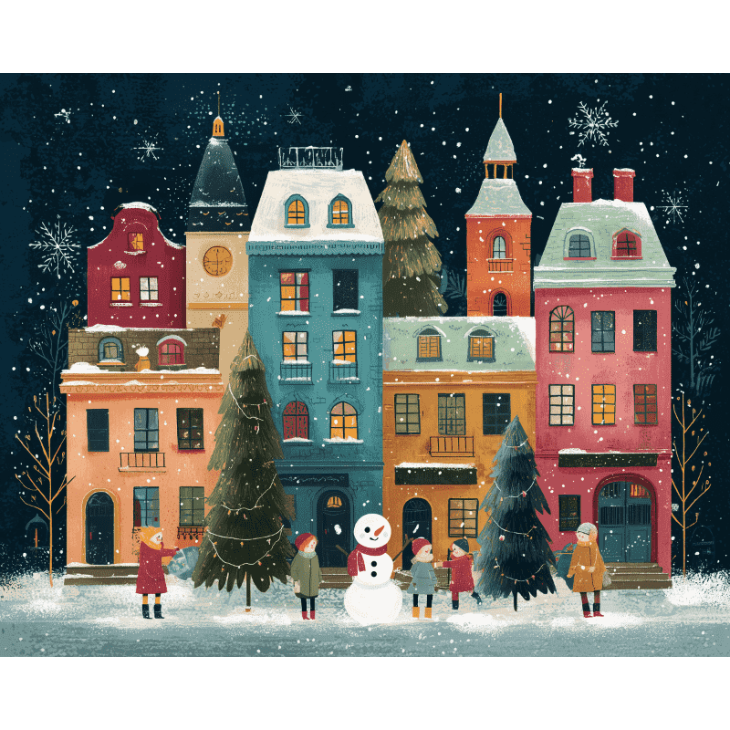 Snowy Games | Paint by Number-Paint by numbers