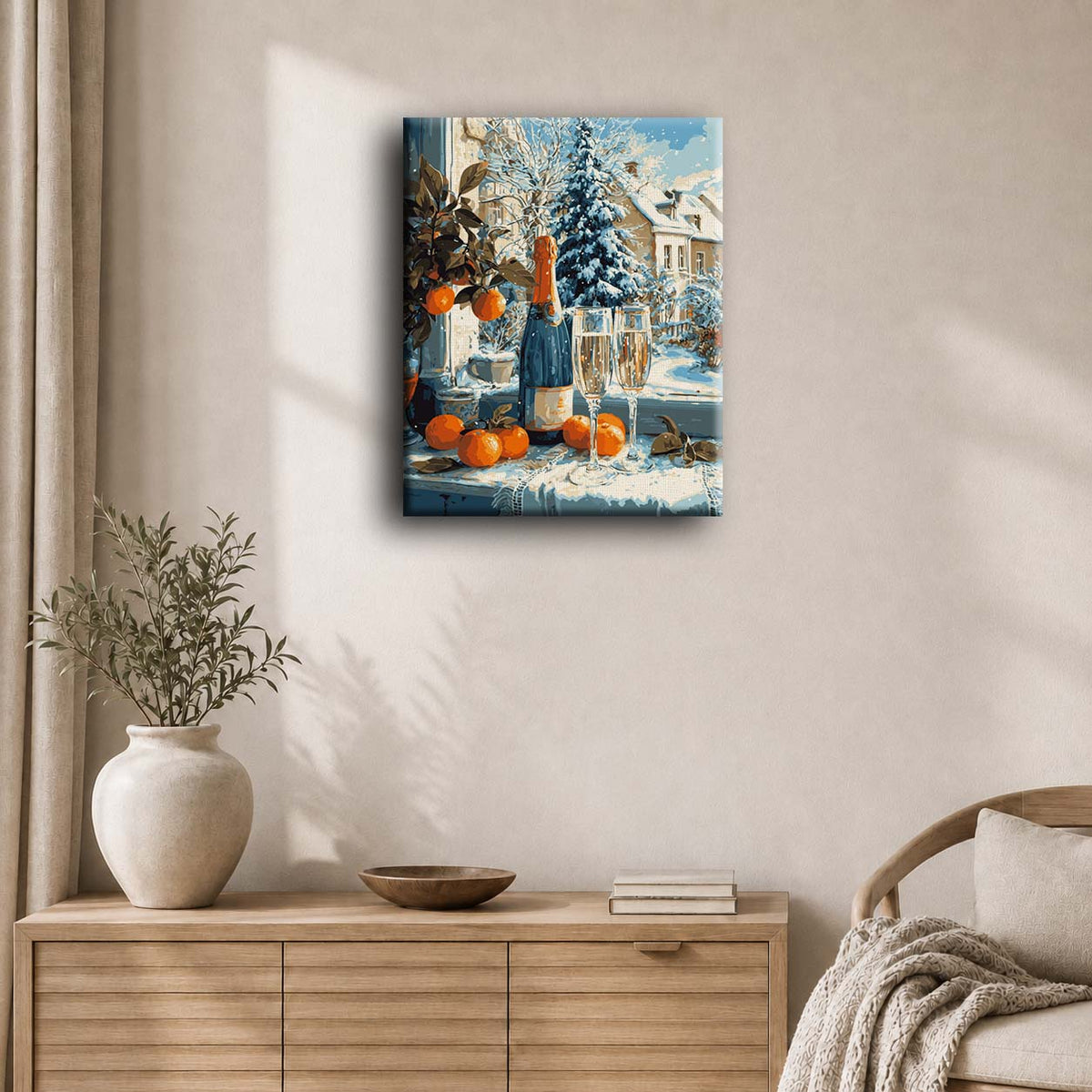 Julechampagne | Maleri etter tall