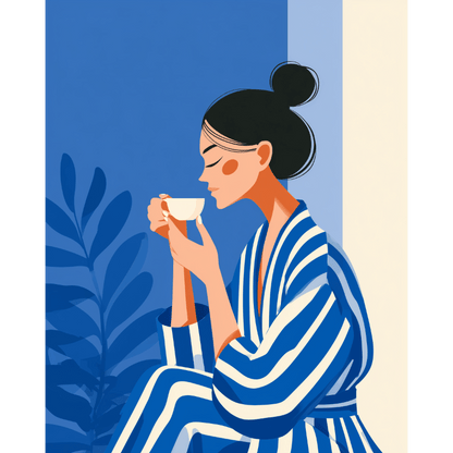 Woman in Blue | Paint by Number-Paint by numbers
