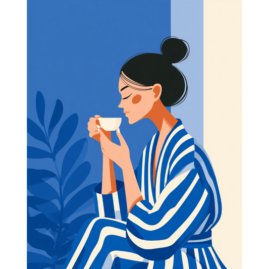 Woman in Blue | Paint by Number-Paint by numbers